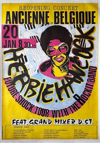 Affiche Herbie Hancock Future Shock Tour Concert Belgique 1983 - Poster Vintage 70x100 cm