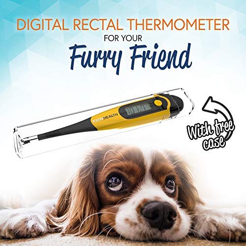 Keenhealth Digital Pet Thermometer for Rectal Use - Dogs, Cats, and Other Small Pets - Dog Thermometer - Fast and Accurate - Waterproof for Hygienic Cleaning - Cat Thermometer Pet Thermometer