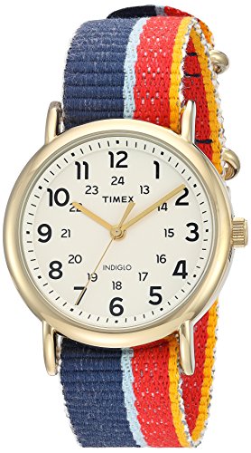 Timex Unisex TW2R101009J Weekender Multicolor Denim Slip-Thru Strap Watch