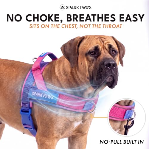 Image of Spark Paws No Pull Front Clip Dog Harness - Easy On, Padded and Lightweight | Two Clips, On in Seconds, Chest Bearing, Australian Style, No Throat Pressure, for Small Medium and Large Breeds