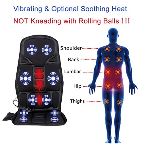 Seat Massager, Sotion Vibrating Back Massager for Chair Massage Cushion, 10 Vibrations to Relieve Stress and Fatigue for Back, Shoulder and Thighs - Thumbnail 4