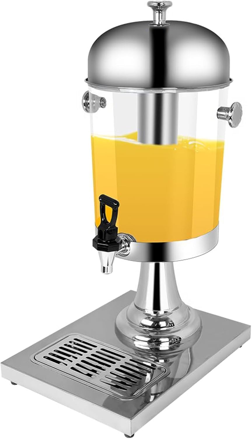 asdchZen Stainless Steel Beverage Dispenser, Drink Machine For Parties, Hot Cold Drink Dispenser With Ice Core Container, Drip Trays And Spigot For Buffet Catering Cold Drinks And Beer,One Color-8L
