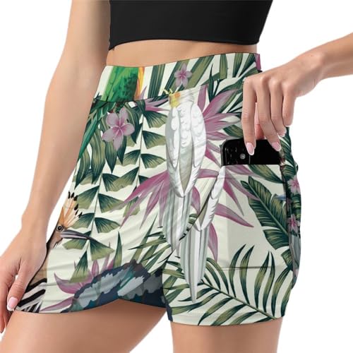 Jupe short tennis femme anti frottement mini jupe de course taille haute avec poche