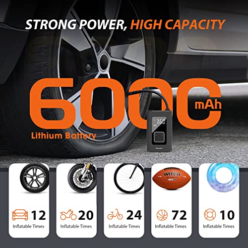 Morpilot Compressor de Ar Portátil para Inflador de Pneus, Bomba de Ar Elétrica para Carro com Bater