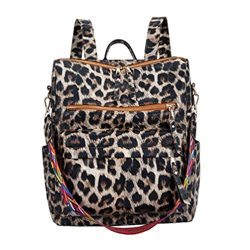 VALICLUD Mochila de Estudiante con Estampado de Leopardo Antirrobo de Gran Capacidad