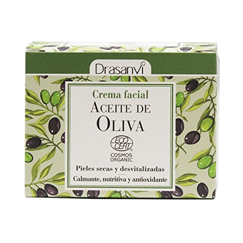 DRASANVI CREMA FACIAL DE ACEITE DE OLIVA CERTIFICADO BIO - Aceite de Oliva Virgen + Aceite de Mandarina + Aceite de Lavandín - Pieles secas y desvitalizadas - VEGANO - 50ml