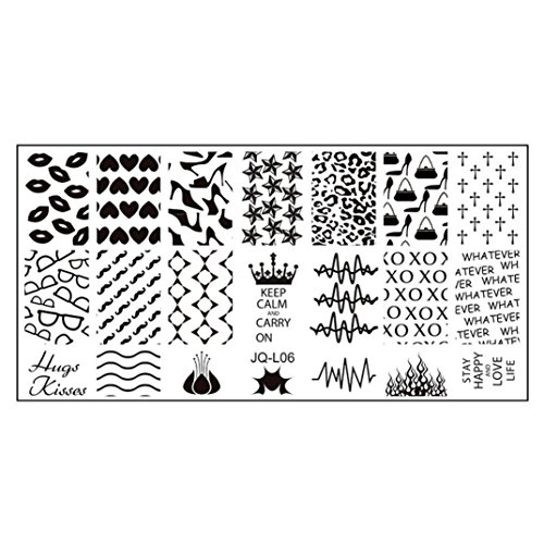 Creazy 612cm Stainless Steel Nail Art Stamping Plates Geometric Sports Nails Template (06)