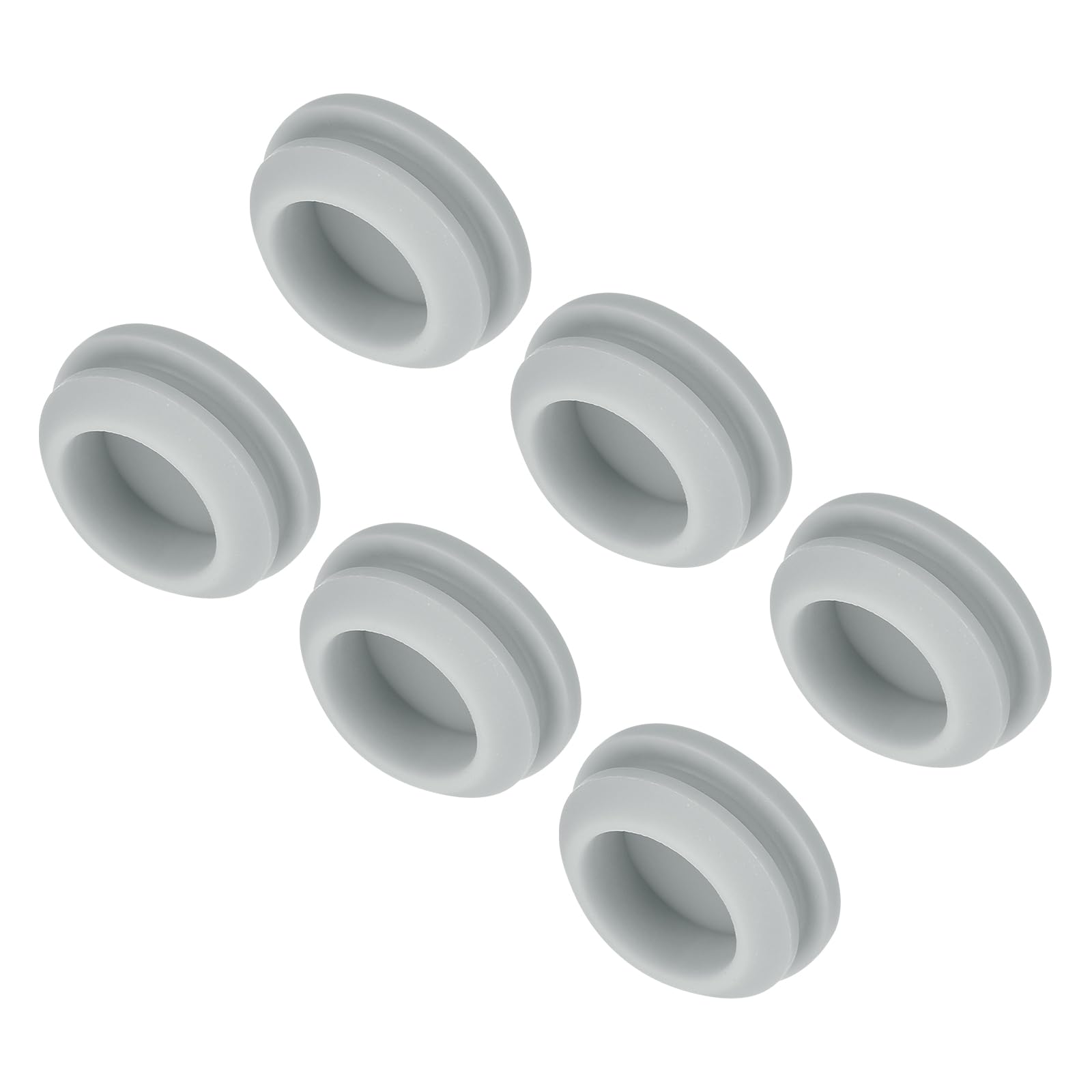 MECCANIXITY 6pcs Silicone Snap in Locking Hole Plugs,16mm/0.6 Inch Mounting Diameter Narrow Groove Width 2mm Panel Seal Cover Round for Kitchen Bulkheads Waterproof Sealing Plugs Grey