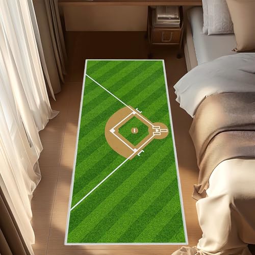 Tapete corredor de béisbol 2x6 verde para interior miniatura 4