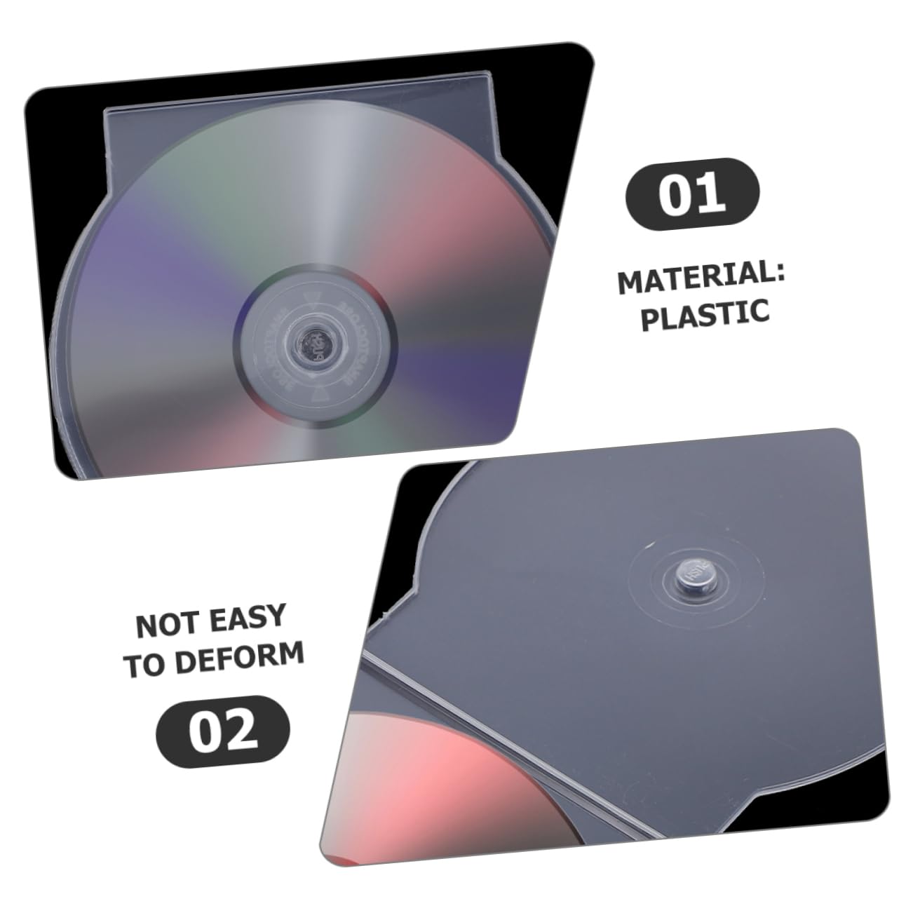 50pezzi Cd Cases Custodie Plastiche Per Dvd Organizzatori Compatti e Protezione Archiviazione e Trasporto Dischi