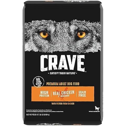 CRAVE Grain Free High Protein Adult Dry Dog Food, Chicken, 22 lb. Bag, brown Cover
