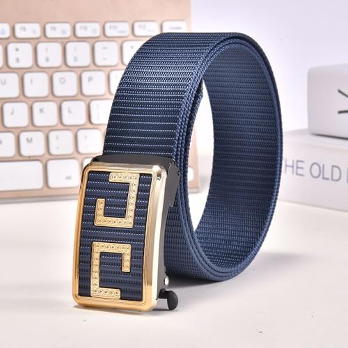 Canvas Belt Outdoor Business Casual Weave Waist Band Man Luxury Brand Nylon Braided Belt(blue)