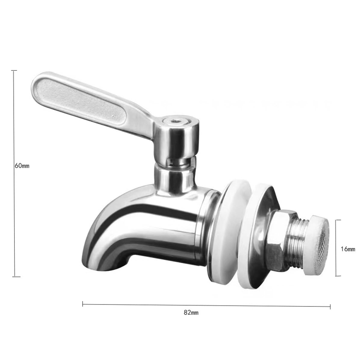 WANGCL Rubinetto dispenser per bevande, in acciaio inox 304, di ricambio, per bevande, caffè, birra, fontanella (16 mm)
