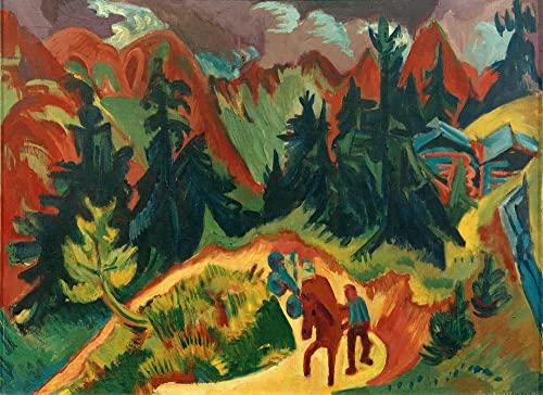 Peinture classique image murale sur toile MSTECO affiche decoration murale Kirchner 60x90cm
