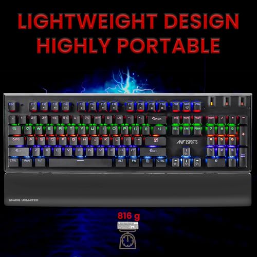 Ant Esports MK3500 Mechanical Gaming Keyboard, Red, Full Size - Image 7