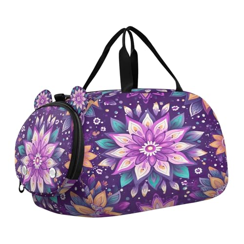 YETTASBIN Sport Travel Duffel Bag for Girls Boys, Mandala Large