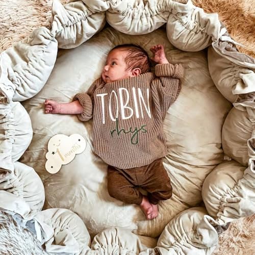 Personalized Baby Sweater,Embroidery Name Sister Sweater,Baby Girl Sweater,Baby Boy Sweater,Newborn Sweater,Baby Knit Sweater,Toddler Christmas Sweater (5T)