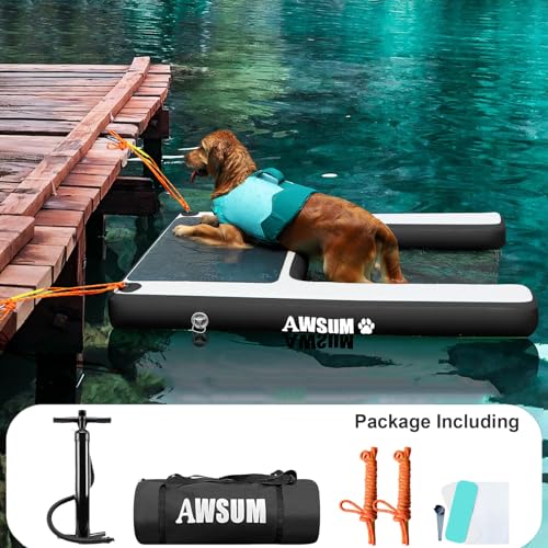 image for AWSUM Inflatable Dog Water Ramp 4ft x 3.3ft Dog Boat Ramp Floating for