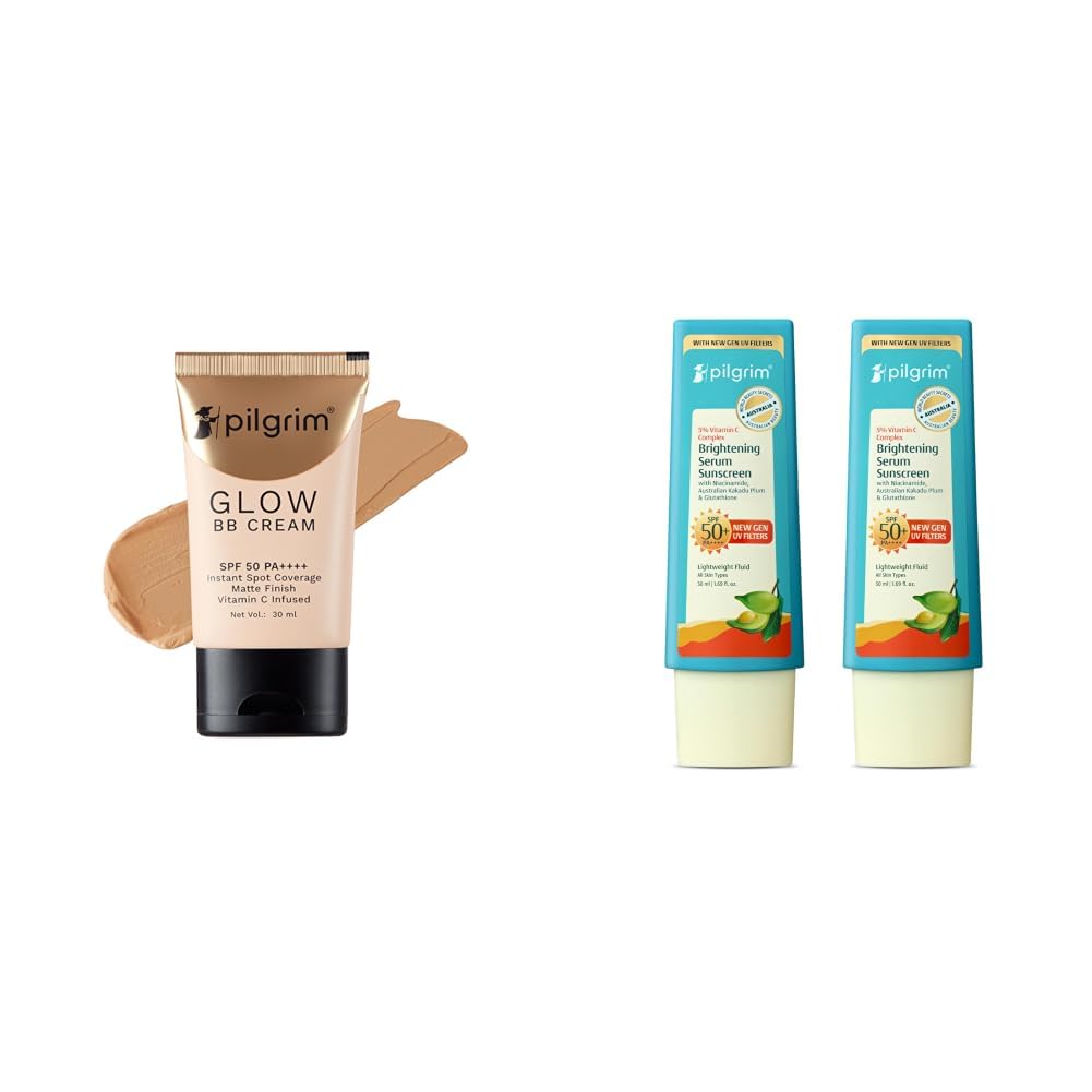 Pilgrim Honey Glow 3-In-1 Natural Bb Cream Medium Coverage For All Skin Types Spf 50 Pa++++ With Niacin & 5% Vitamin C Brightening Serum Sunscreen SPF 50+ PA++++ with Niacinamide & Glutathione-image-28