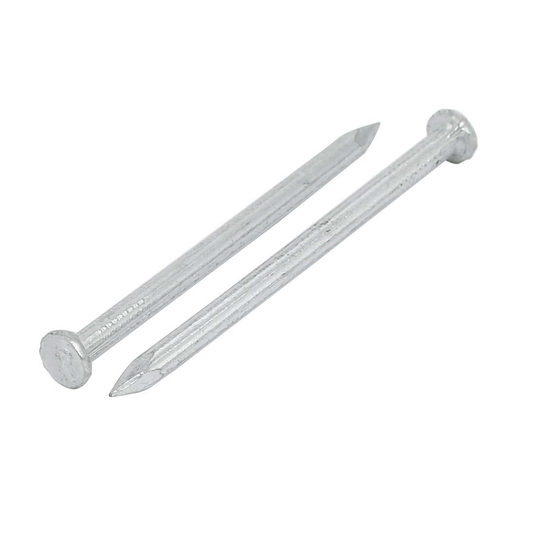 Aexit 2.5-inch Length fastener Carbon Steel Point Tip Wall Cement Nails Silver Tone 100pcs Model:52as534qo276