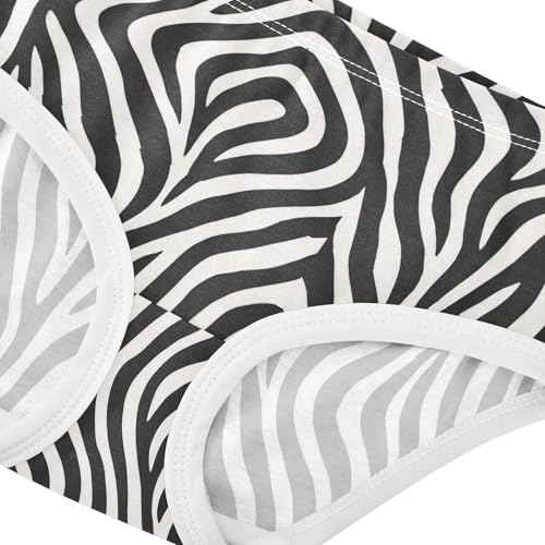 Joisal Black White Zebra Stripes Panties for Girl Toddler Underwear Floral Cotton Personalized Underpants Briefs 2t4