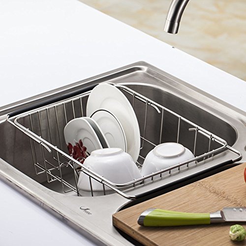 Kaileyouxiangongsi Adjustable Over Sink Dish Drying Rack Stainless Steel Dish Drainer thumb #2