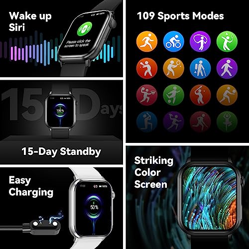 COCO Emergency Alert Smartwatch for Seniors – Fall Detection, SOS Call, Heart Rate & SpO2 Monitor, Medication Reminder, Bluetooth Calling, Caregiver App, BT2-X (2026) (Black) - Image 8