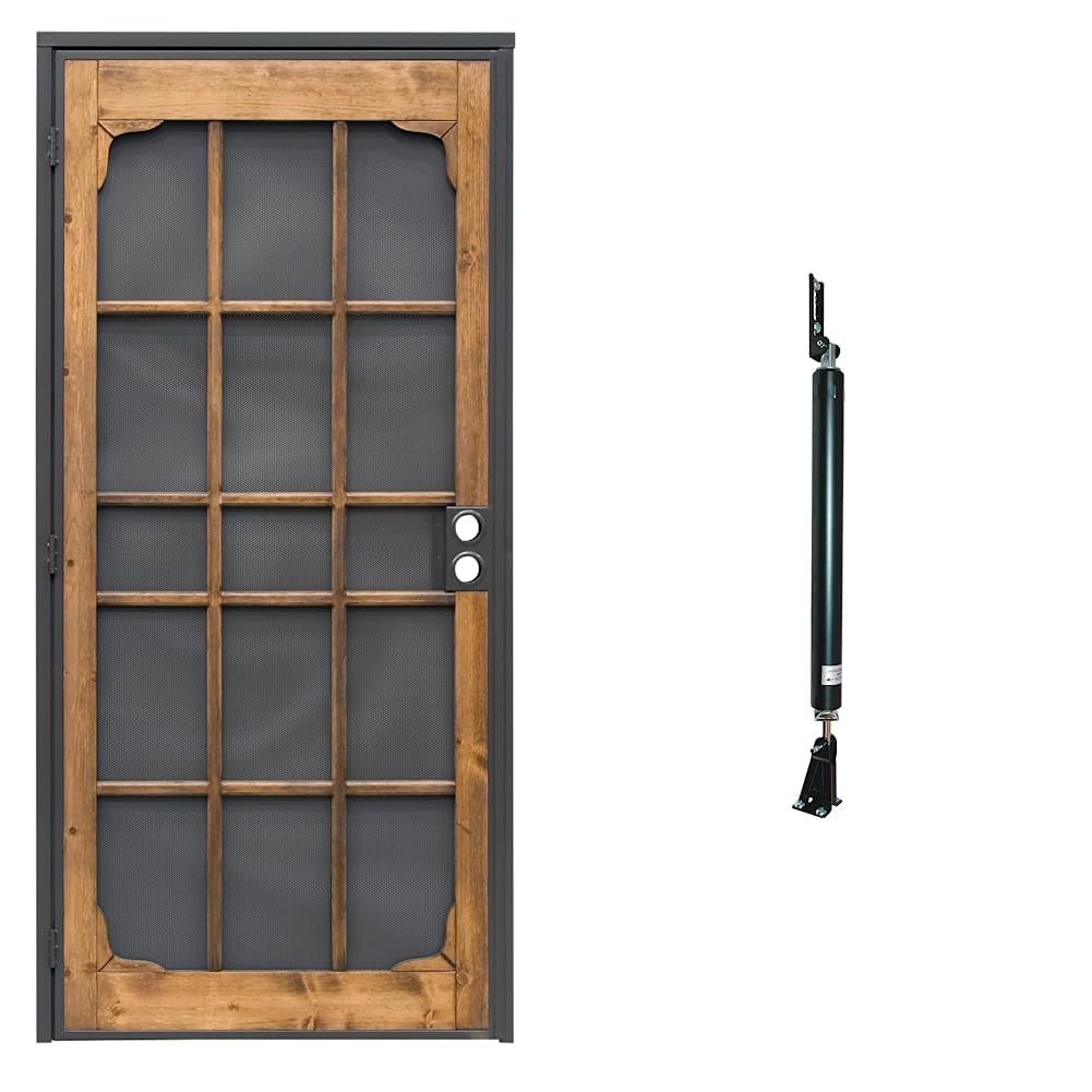 PrimeLine 3809BZ3068IWF Woodguard Steel Security Door, Bronze