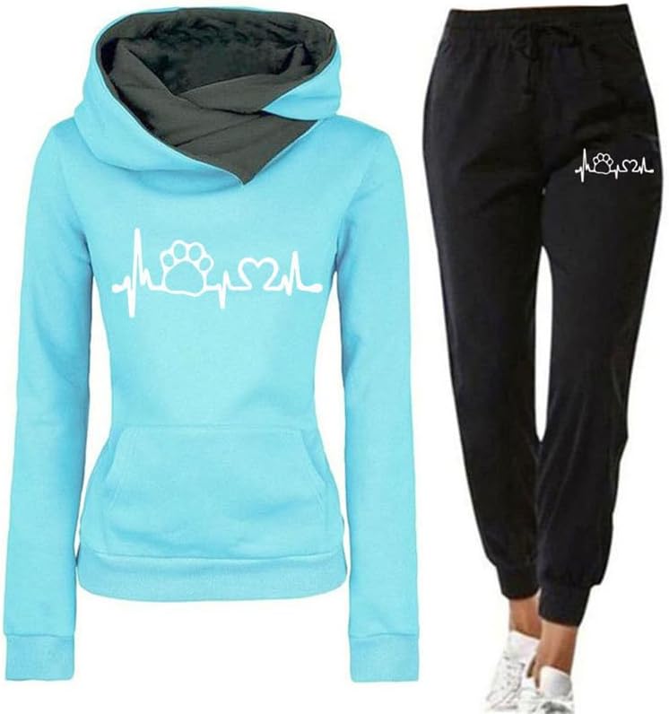 TangoDS Dames 2-delig trainingspak set met Love Heart 3D-print hooded TangoDS Dames 2-delig trainingspak set met Love Heart 3D-print hooded