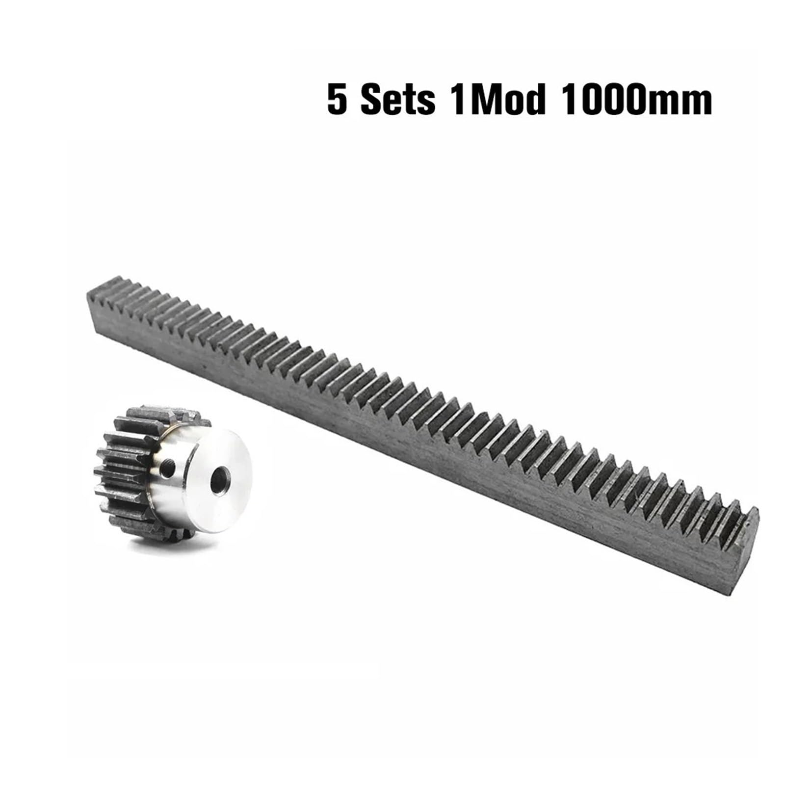 5 pièces 1Mod 1 module crémaillère en acier de haute précision 10x10x1000mm + 5 pièces engrenages à pignon 20 dents