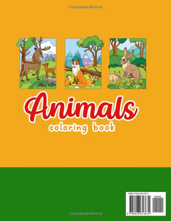 Animals Coloring Book for Kids 6-12: Beautiful and Unique Collection of Animals Coloring Pages for Hours of Fun: 8.5" x 11", Paperback - Let your kids ... with colors and learn about animals too image 3