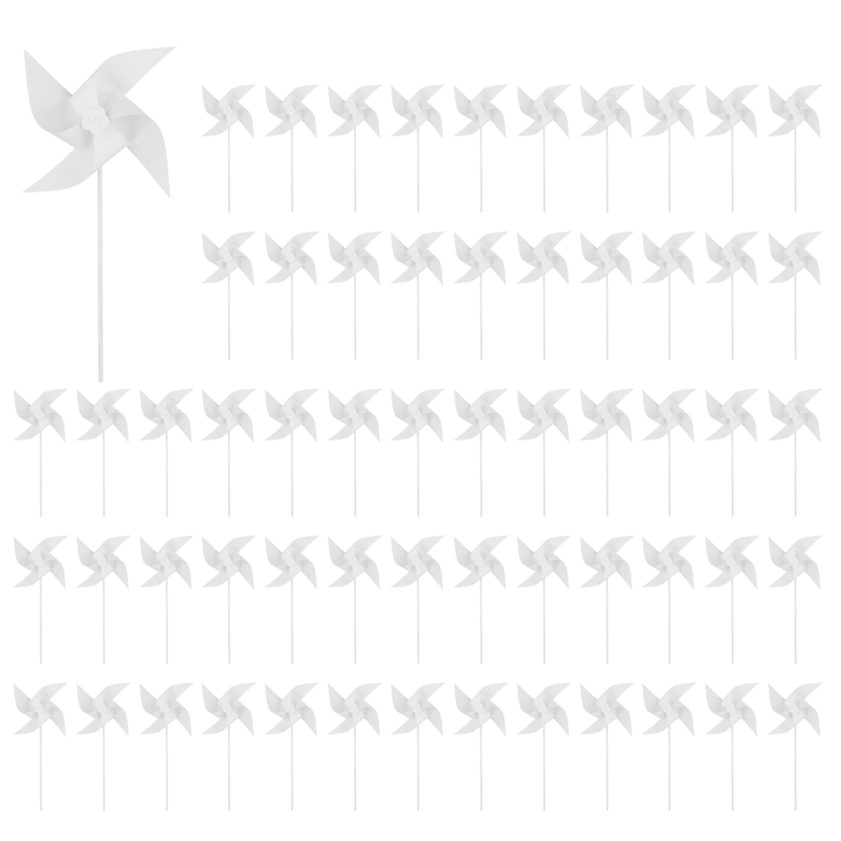 200 Girandole di Carta per Bambini DIY, Girandole di Carta Bianca Bianca Mulini A in Plastica Vuota Piccole Girandole per L'Estate dei Bambini