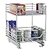 Household Essentials Glidez Multipurpose Chrome-Plated Steel Pull-Out/Slide-Out Storage Organizer for Under Cabinet Use - 2-Tier Design - Fits Standard Size Cabinet or Shelf, Chrome