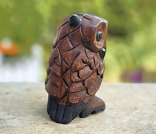 Figura de Búho Tallado en Madera 5 Pulgadas miniatura 4