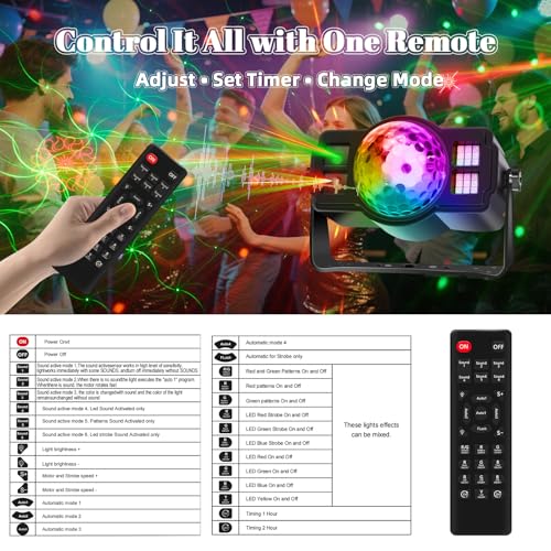 Boule magique disco LED 18 RGB et stroboscope avec télécommande pour petite fête