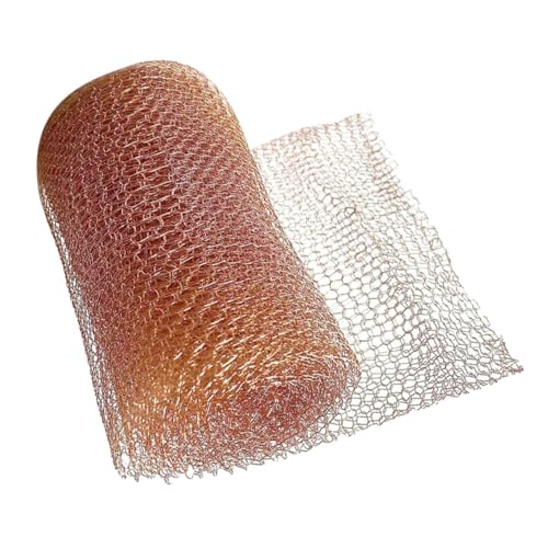 HANABASS 1 Rollo Malla de Cobre Anti-Caracoles Malla de Control de roedores Cerraduras Puerta Barrera Alambre de gallinero Cable Malla Protectora de Plantas práctica Malla de Cobre Brown