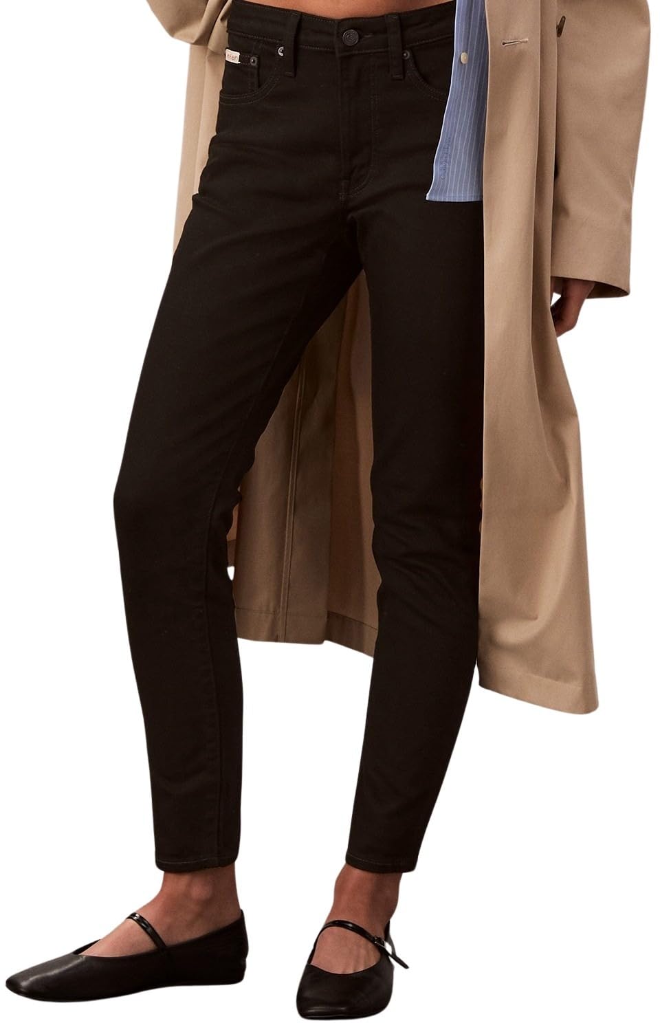 Calvin Klein Damen Jeans Hose Skinny Classic Black Mid Rise