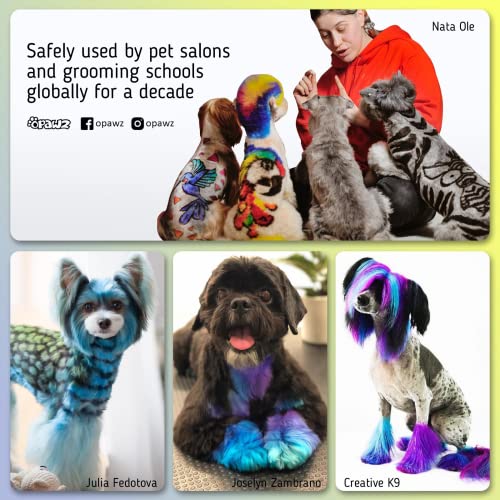 OPAWZ Permanent Dog Hair Dye, Pet Hair Dye Safely Used by Grooming