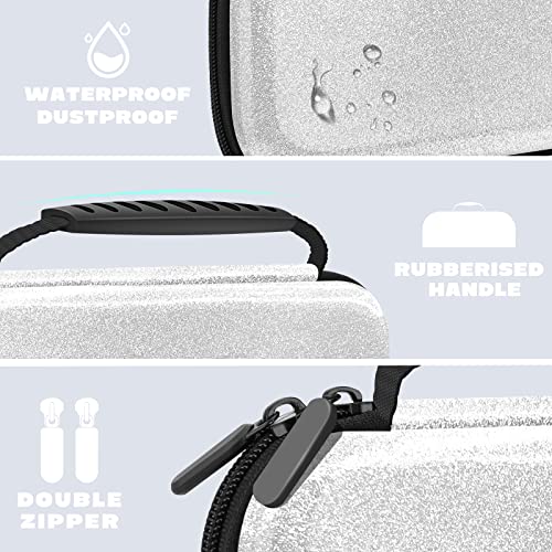 Image of Homicozy Glitter Carrying Compatible with Nintendo Switch OLED & Switch Console, Silver Protective Hard Travel Shell Pouch for Nintendo Switch Console /Accessories, Gaming Case for Girls