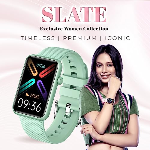 Image of GIZMORE Slate 1.57 inch AOD Display | AI | Sports Modes | SpO2, BT Calling Smartwatch (Green)