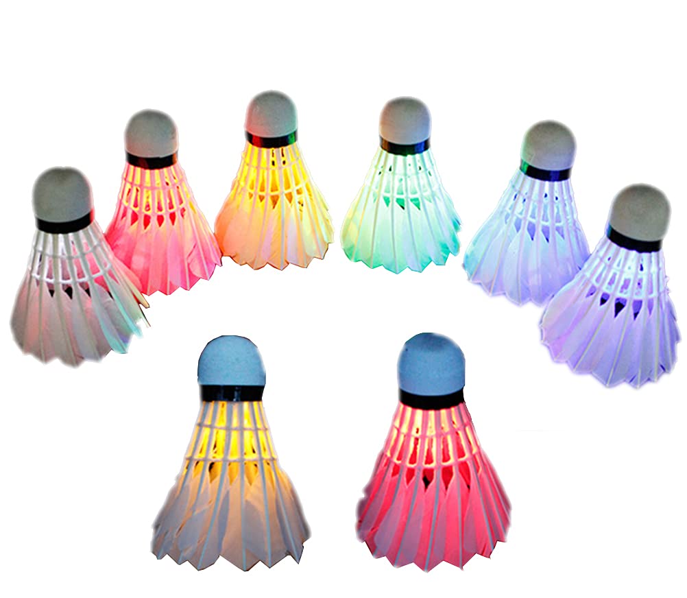 GREATANIN 2/3/4/8Pcs Badminton Shuttlecocks, Plastic Light Up LED Badminton Ball New Colorful Training Sports Lighting Badminton In Outdoor Night I.460988676