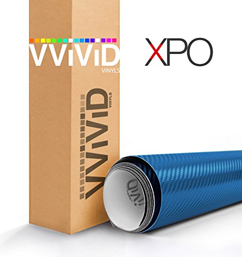 Image of VViViD XPO Electric Blue 3D Carbon Fiber Vinyl Wrap Roll with Air Release Technology (100ft x 5ft)
