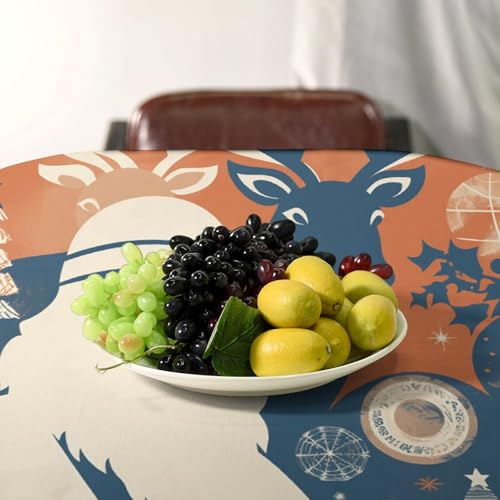 Nappe de table rectangulaire avec silhouette de Père Noël au design imprimé élégant