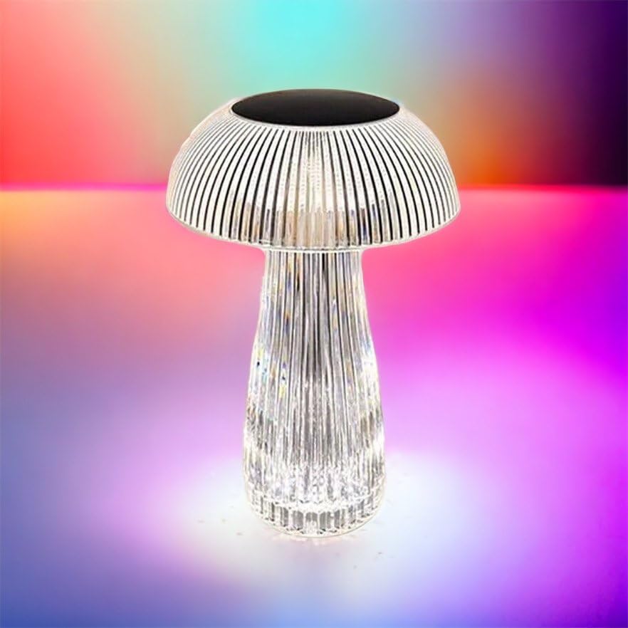 The Glow Company Mushroom Colour Change Crystal Lamp - USB Rechargeable