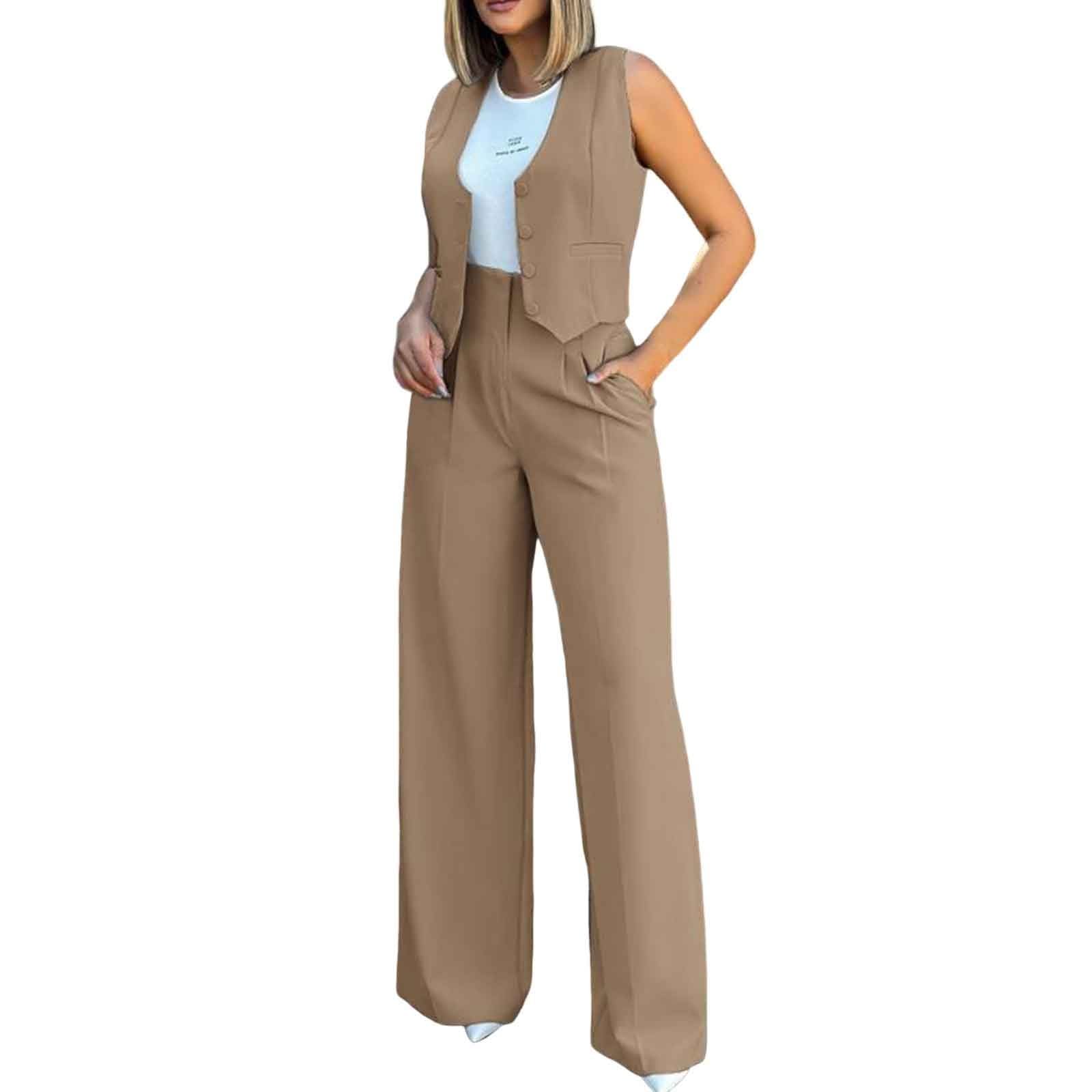 YOGALULU Mallas De Deporte De Mujer para Mujer, Chaleco sin Mangas, cárdigan con Bolsillos, Tops, Traje con Pantalones con Pernera Ancha Mini Shorts Culotte