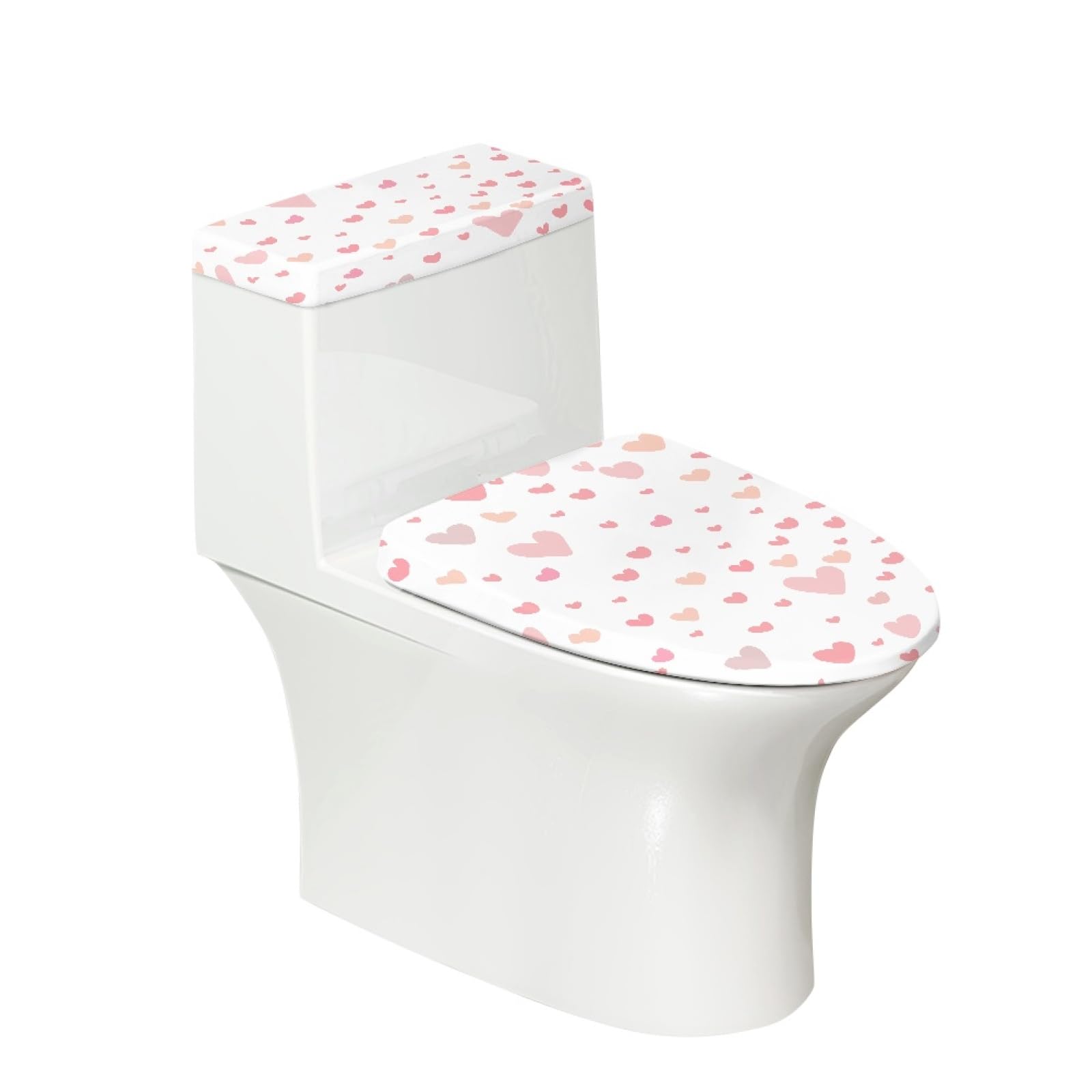 Custom Toilet Lid Cover and Toilet Tank Cover Set of 2 Pcs, Personalized Toilet Seat Cover Set of 2, Add Your Design Customized Toilet Seat Cover with Elastic Edges, Fits Most Toilet Tanks and Lids