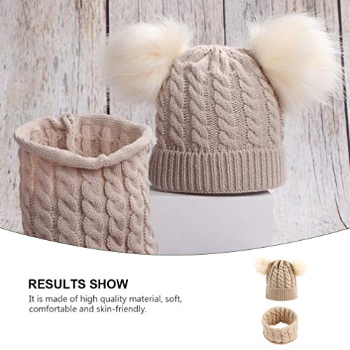 Conjunto de cachecol infantil SOIMISS de malha de algodão quente para inverno para meninos e meninas