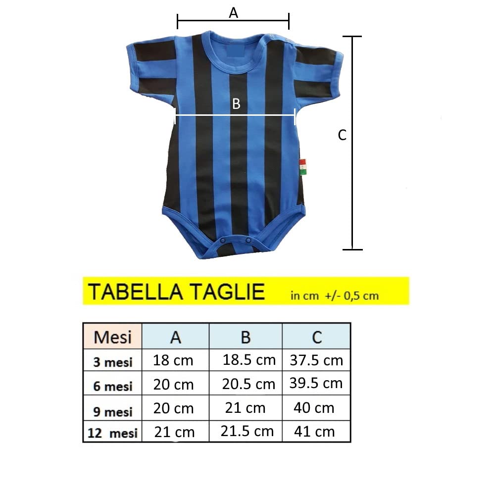 PELUSCIAMO Body Nero Azzurro NeroAzzurri Campioni D'Italia 21 Scudetti 2 Stelle | Personalizzato Con Nome e Numero PS 32768-SCINT-01