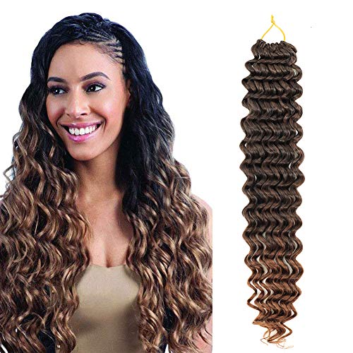 7 Packs Deep Wave Crochet Hair Deep Twist Crochet Braid Low Tempreture Kanekalon Synthetic Hair Extension 15 Strands/Pack (12" 7Packs, T30)