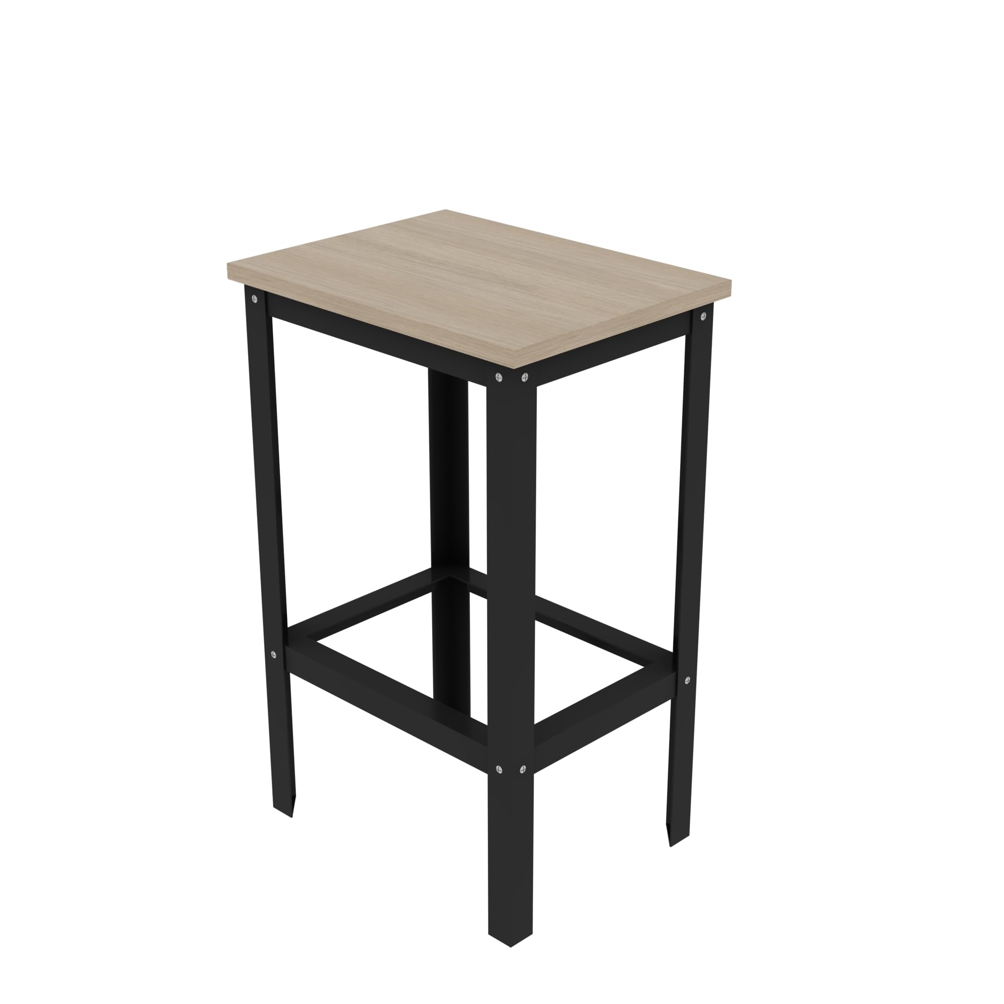 RIGID Bar Stool Chair with Metal Frame and Wooden Top, Rectangle High Barstools Table with Footrest for Bar Lounge Café Office Living Room Home